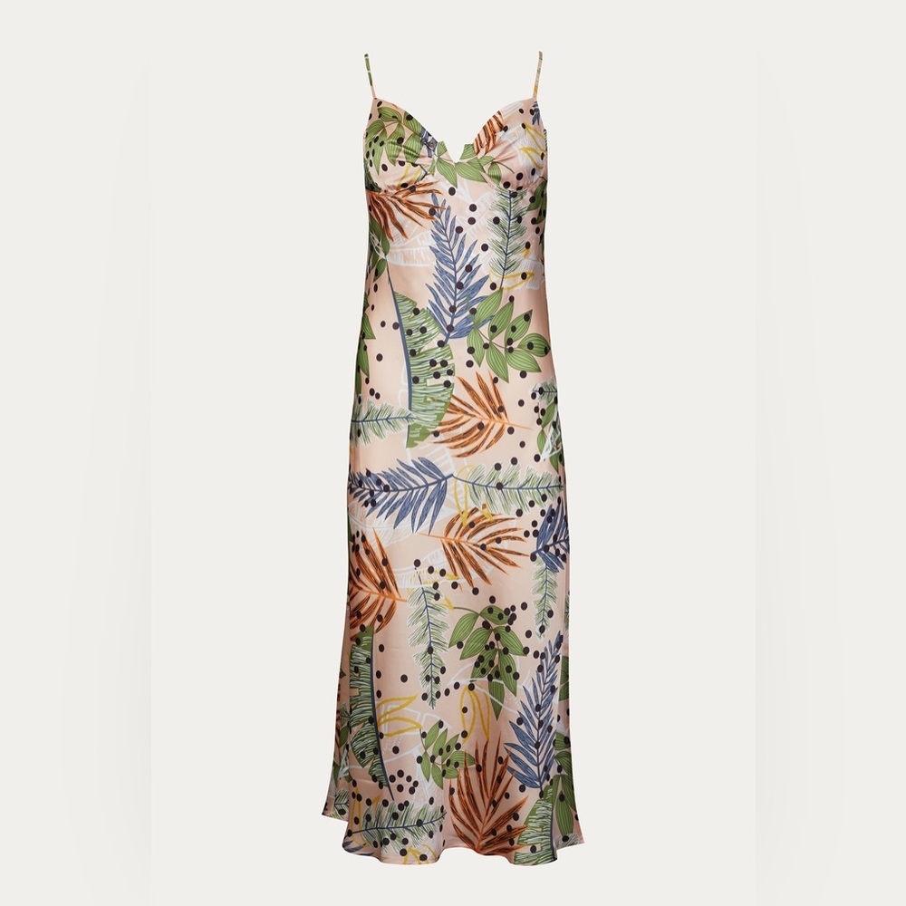 PENELOPE SATIN BUSTIER SLIP DRESS Size M/L $198 Retail